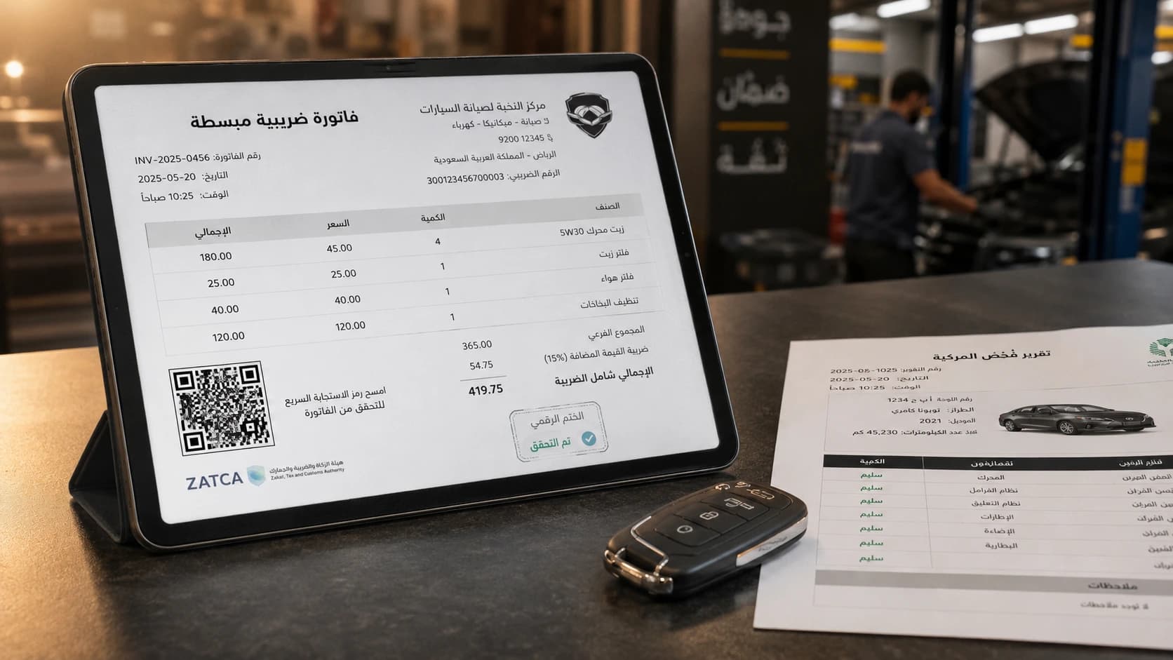 فاتورة إلكترونية للمرحلة الثانية من زاتكا تحمل رمز QR للتحقق